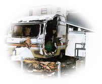 Caravan Destroyed